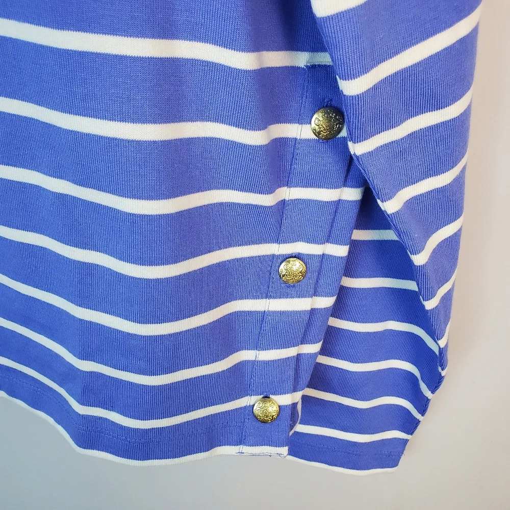 J. Crew Striped long-sleeve side-button Size Large Nwt